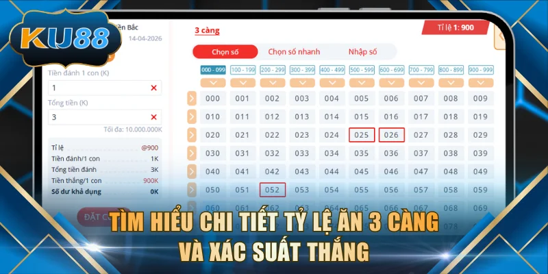 Tìm hiểu chi tiết tỷ lệ ăn 3 càng và xác suất thắng